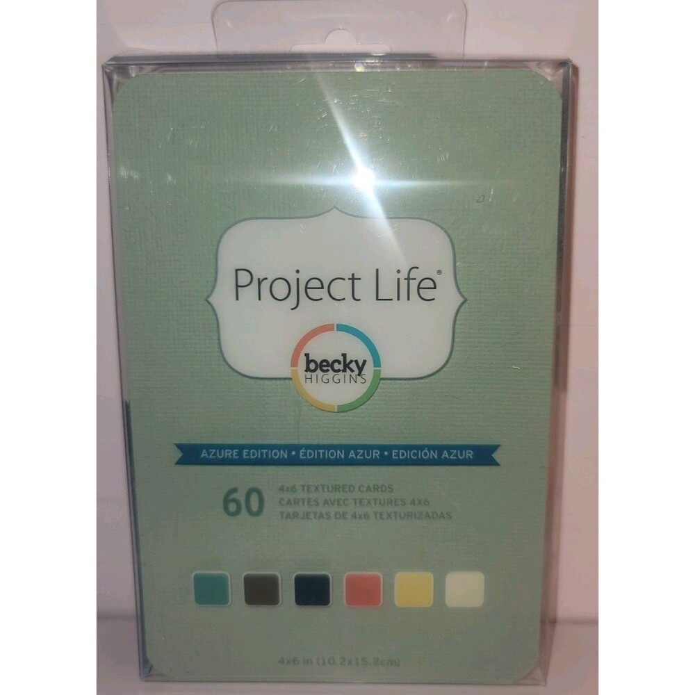 Project Life 4"x6" 60 Cards Becky Higgins Azure edition Textured Cards
